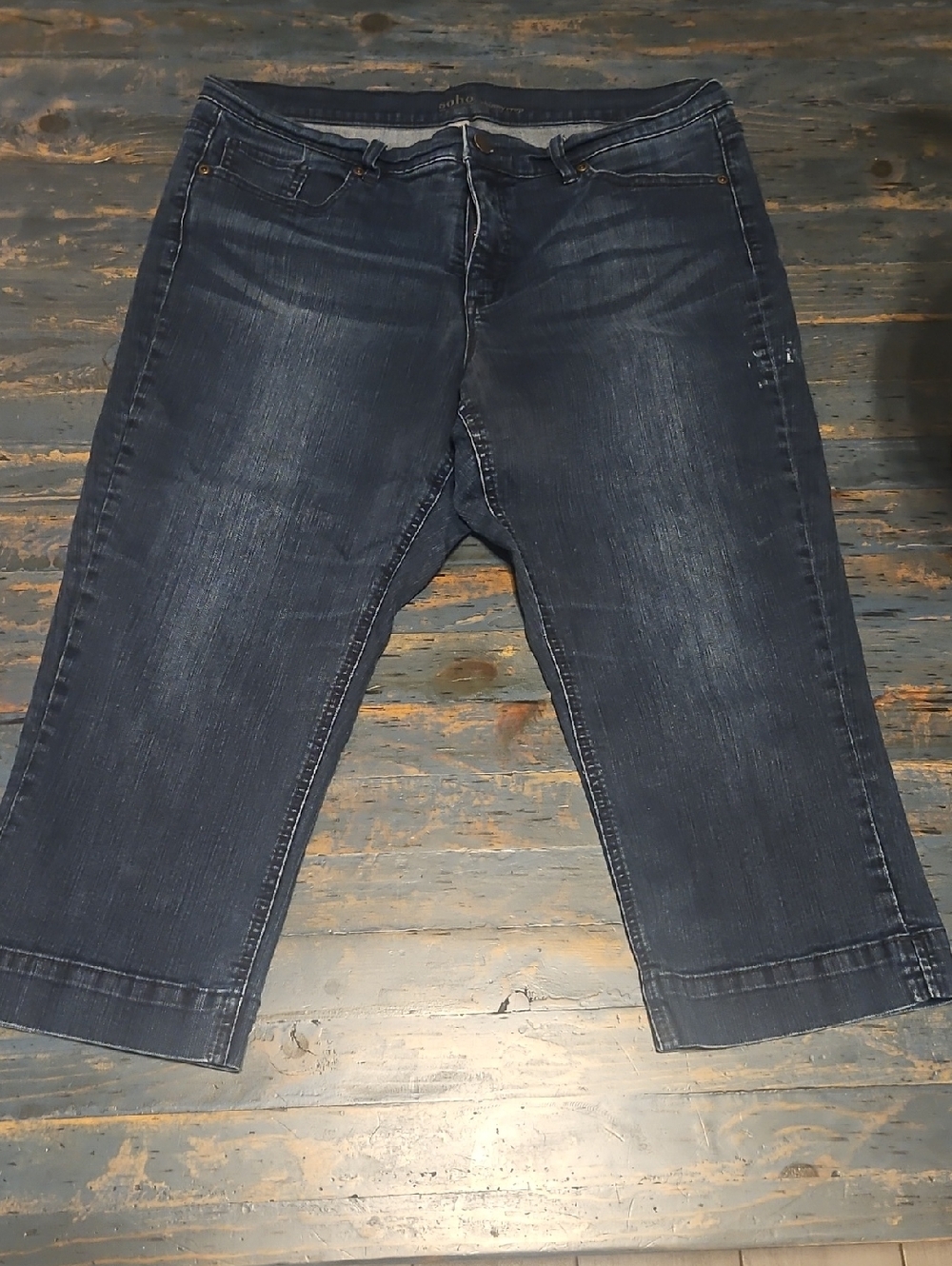 New York & Company Dark Indigo Cropped Ankle Jeans